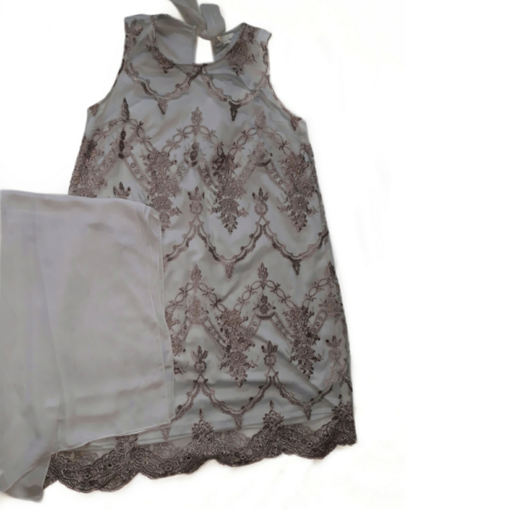 Gray Embroided Dress